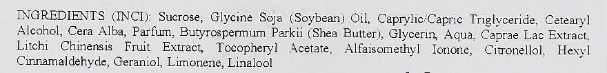 Gommage Au Sucre, Lait De Chèvre Et Litchi Pour Corps 5 Gommage Au Sucre, Lait De Chèvre Et Litchi Pour Corps – Image 5