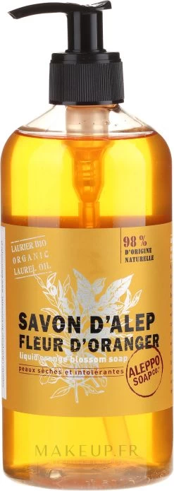 Savon Liquide D'Alep Pour Mains, Fleur D'oranger -Produit De Soins Corporels Boutique fb9f52ashut0