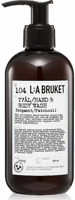 L:A Bruket Savon Liquide Pour Mains Et Corps, Bergamote Et Patchouli